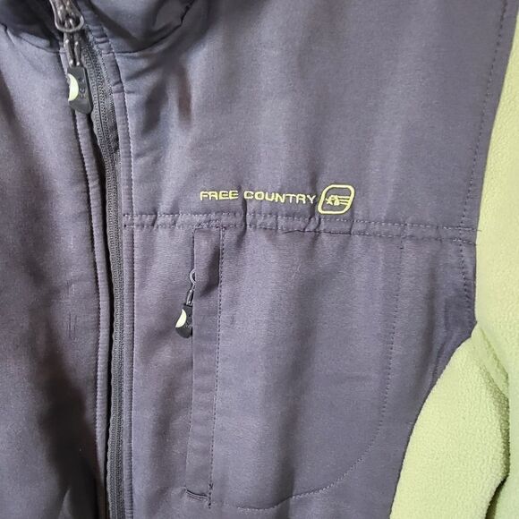 Plus Size Women's Free Country Yellow & Gray Fleece Jacket - Picture 4 of 11